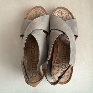 Bionica Grey Wedge Sandals - Size 9.5